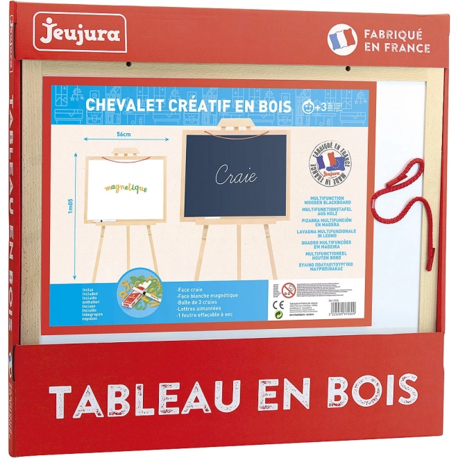 Jeujura support en bois avec tableau multifonction
