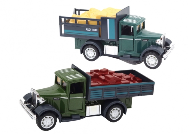 Camionnette miniature en métal avec portes ouvrantes, lumières et sons