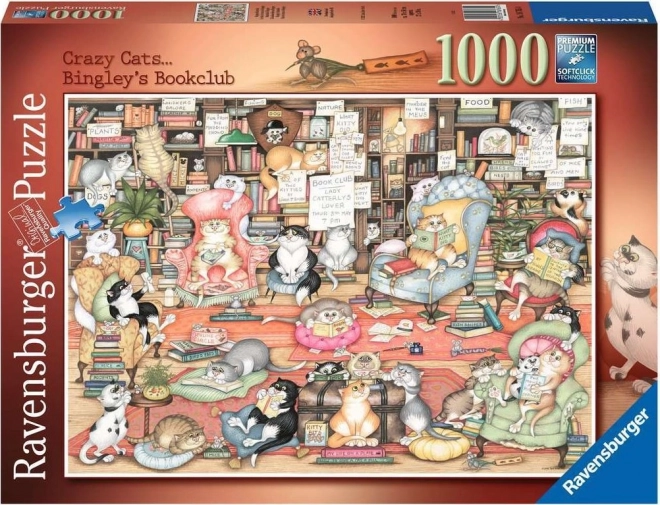 Puzzle Chats Fous : Club de Lecture de Bingley 1000 Pièces