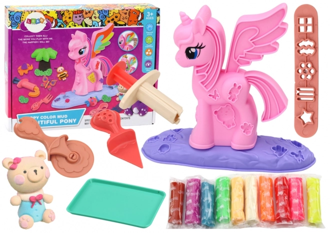 Set de pâte à modeler Licorne DIY avec accessoires en plastique