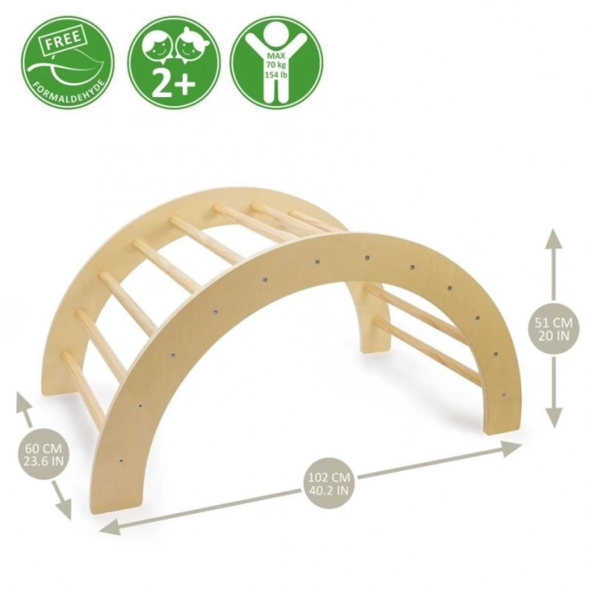 Arche d'escalade 2 en 1 naturel pour enfants