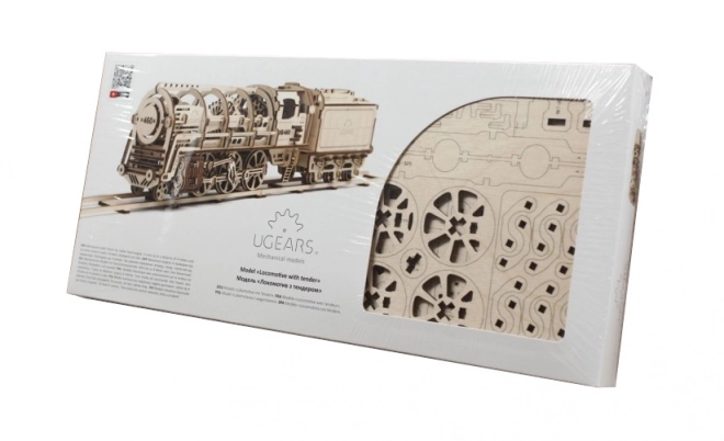 Puzzles mécaniques en bois UGEARS - Locomotive à vapeur avec tender