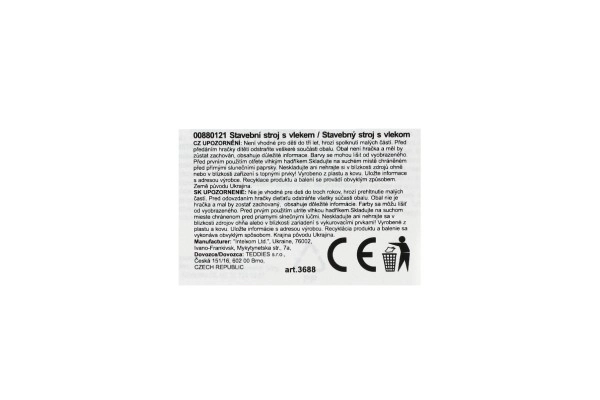 Tracteur/chargeur/pelleteuse avec remorque en plastique allongé pour mouvement libre 2 couleurs en filet 16x61x16cm
