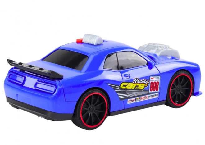 Jouet voiture de course avec effets lumineux et sonores bleu