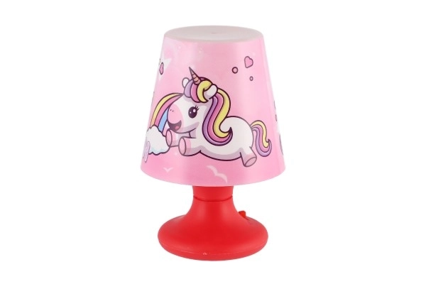Mini lampe avec licorne pour table en plastique 8,5x11cm à piles 3 couleurs