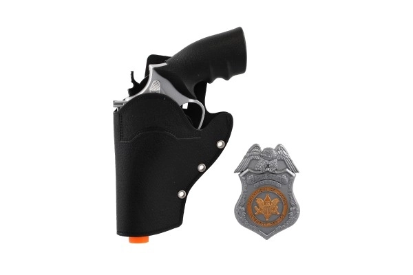 Set de police pour enfants : révolver avec étui et badge