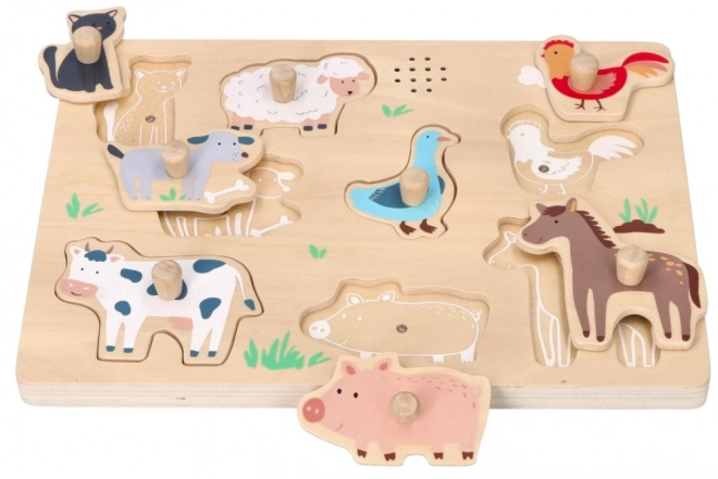Puzzle en bois avec sons - animaux de la ferme