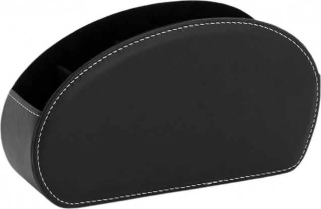 Organisateur pour télécommandes avec 5 compartiments en cuir écologique noir