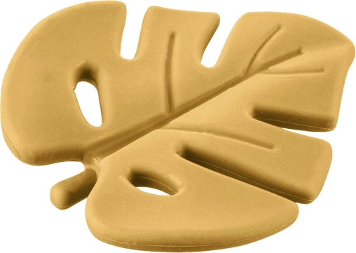 Anneau de dentition en silicone Leaf, jaune moutarde