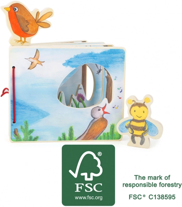 Petit livre illustré en bois Small Foot avec abeille