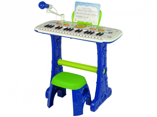 Clavier de Piano Électrique pour Enfants Blue USB Notes