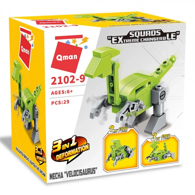Qman Squros Robot Velocisaurus 3v1 changeant