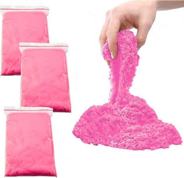 Ensemble de sable magique rose 3kg avec accessoires