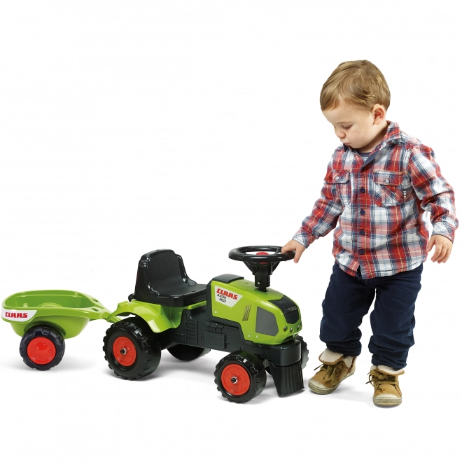 Trottinette - tracteur Claas avec volant et remorque