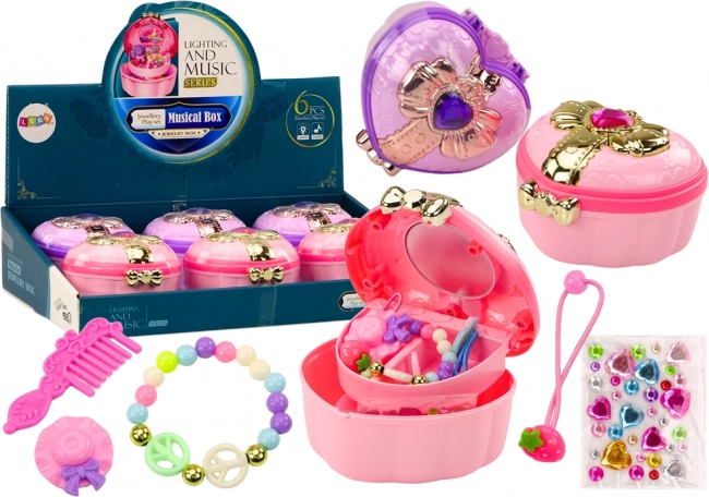 Coffret à Bijoux en Forme de Cœur avec Accessoires