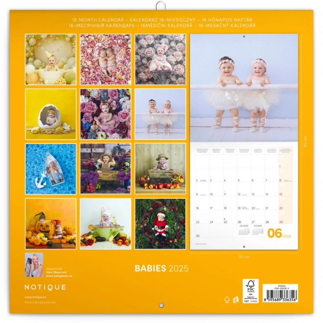 Calendrier de Notes Babies – Věra Zlevorová 2025, 30 × 30 cm
