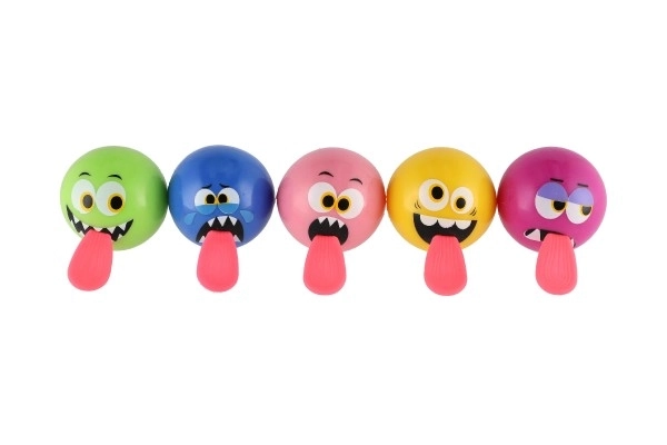 Balle sourire avec langue en caoutchouc 5cm à piles avec lumière 5 couleurs 12 pièces en boîte