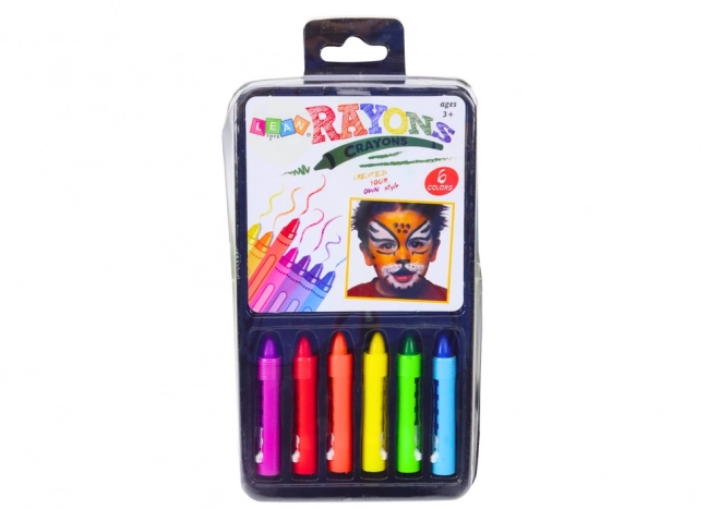 Ensemble de crayons de couleur pour peinture sur visage 6 pièces