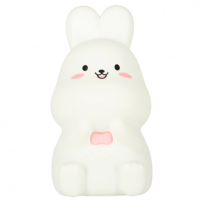 Lampe de nuit LED pour enfant en silicone Blanche avec lapin rose