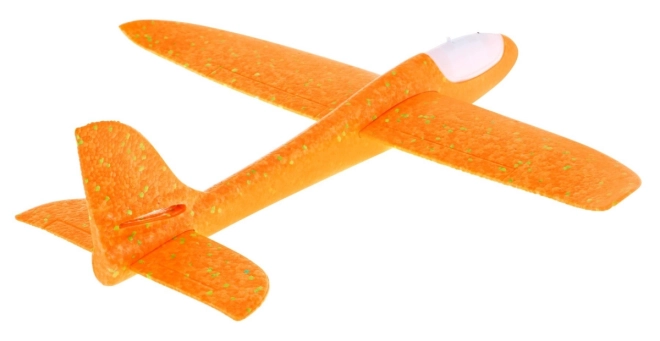 Modèle d'avion en polystyrène + stabilisateur mobile + lumières – Orange