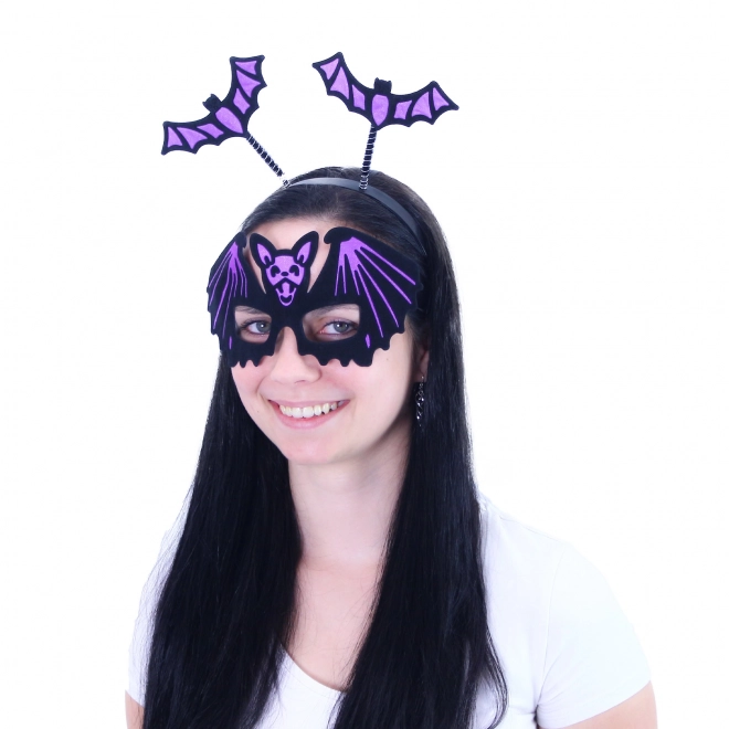 Serre-tête avec masque chauve-souris pour Halloween