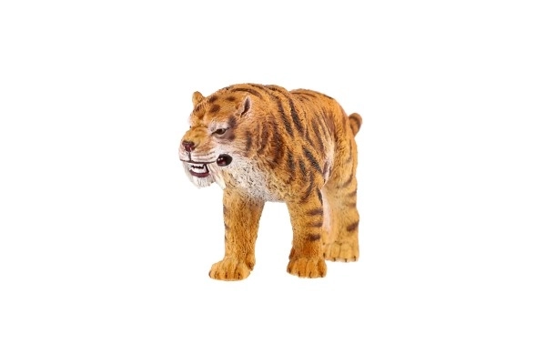 Tigre à dents de sabre jouet en plastique 13cm dans un sac