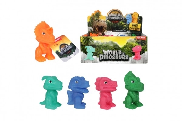 Dinosaure en caoutchouc 8cm - 5 types en boîte