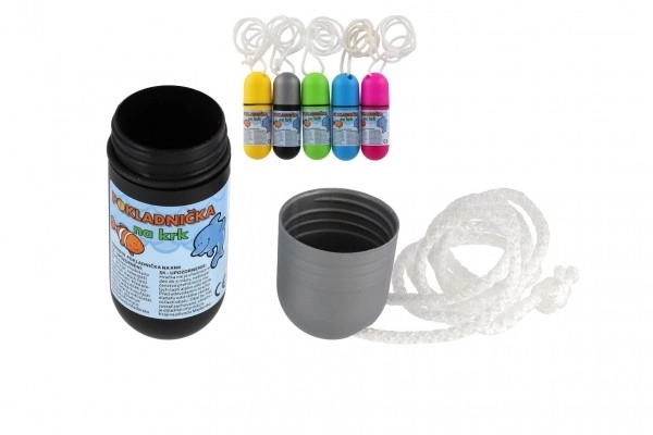 Tirelire à cou avec cordelette 11,5cm plastique assorti mélange de couleurs