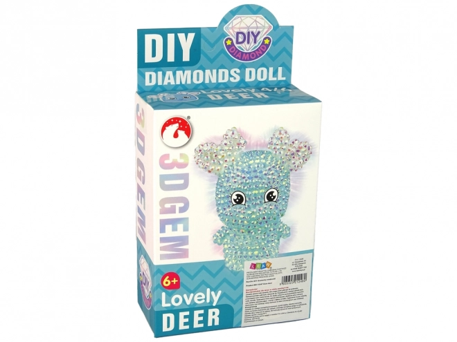 Kit Créatif DIY Porte-clés Renne Cristal Diamant 3D Bleu