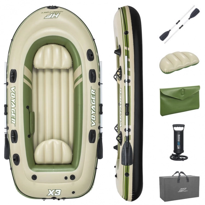 Embarcation gonflable pour 3 personnes avec rames Voyager X3