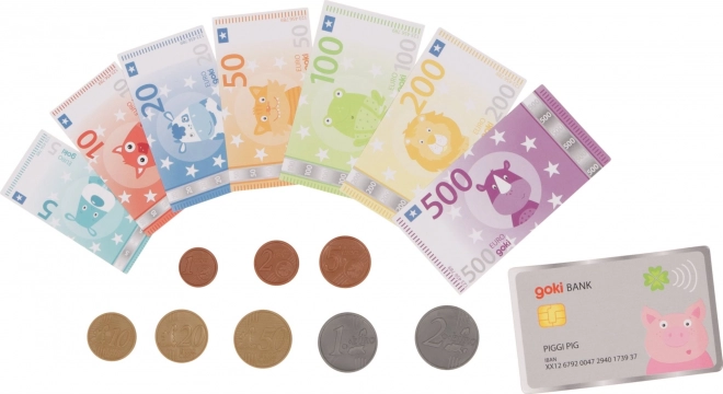 Argent pour enfants avec carte de crédit Euros animaux