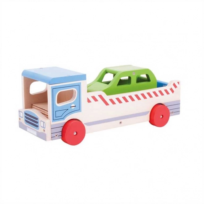 Bigjigs Toys Voiture de remorquage en bois avec voiture personnelle