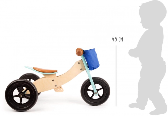 Draisienne en bois Maxi turquoise pour enfants 2en1