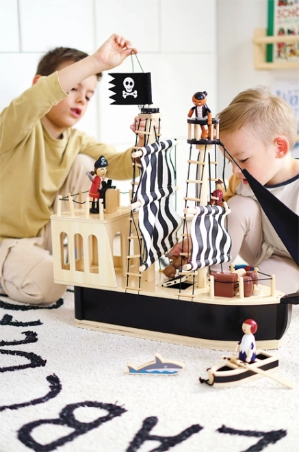 Navire pirate en bois pour enfants