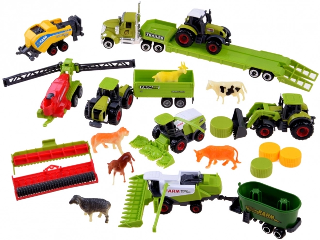 Ensemble de tracteurs moissonneuses-batteuses agricoles ZA4366