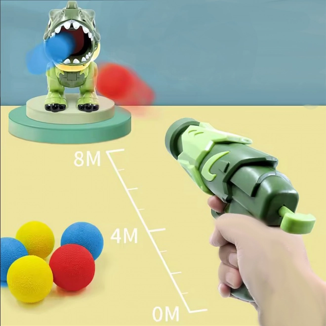 Pistolet interactif avec balles en mousse et lanceur de dinosaure