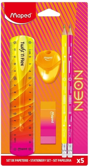 Set de fournitures scolaires Neon
