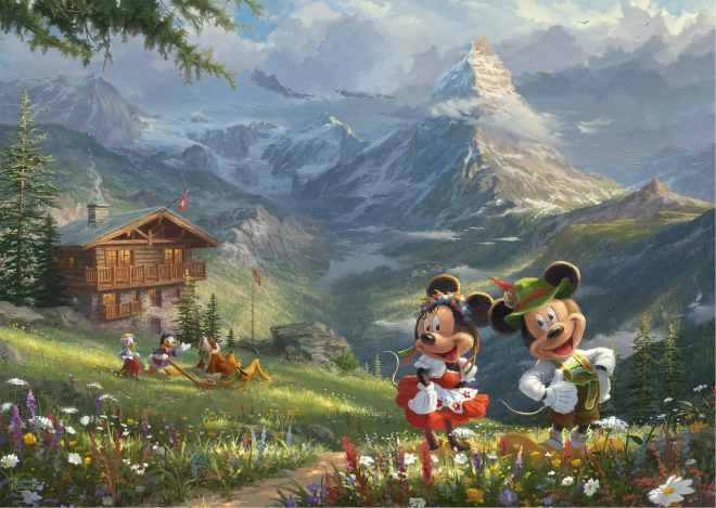 Puzzle Mickey et Minnie dans les Alpes 1000 pièces