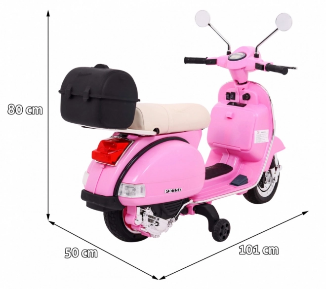 Scooter électrique pour enfants Vespa rose avec roues stabilisatrices