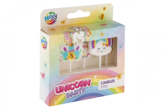Bougies 3D – Licorne 5 pièces