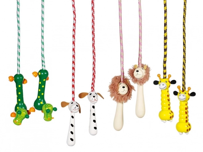 Animaux sur une corde à sauter