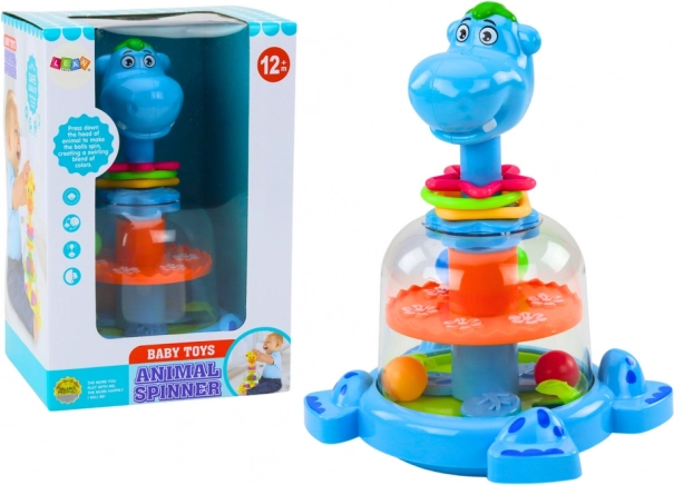 Hippo à billes pour bébés – bleu