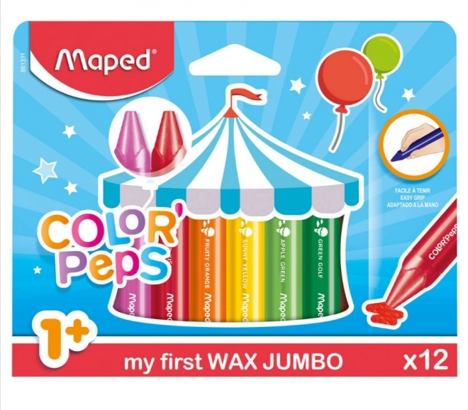 Crayons de cire pour tout-petits 1+ MAPED, 12 couleurs