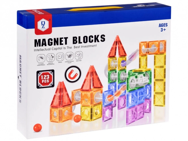 Trousse de construction magnétique pour piste à billes ZA4719 - 123 pièces
