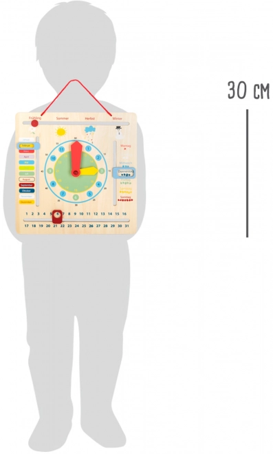 Calendrier éducatif avec horloge pour enfants en allemand