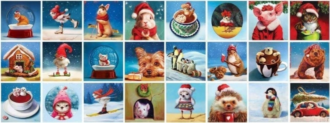 Calendrier de l'Avent avec puzzle Eurographics 24 x 50 pièces – Animaux de Noël