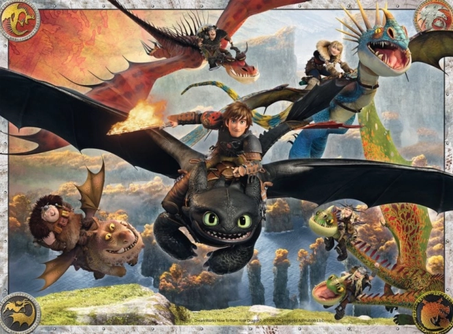 Puzzle Ravensburger Dragons : Les Gentils Dragons XXL 150 pièces