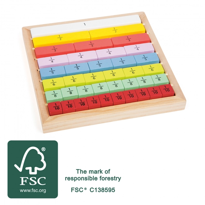 Tableau éducatif Small Foot coloré fractions