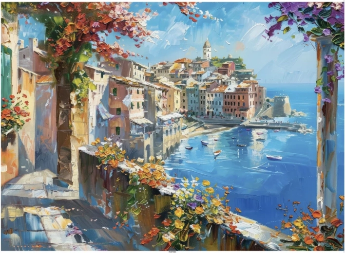 Puzzle Petite ville méditerranéenne 1000 pièces