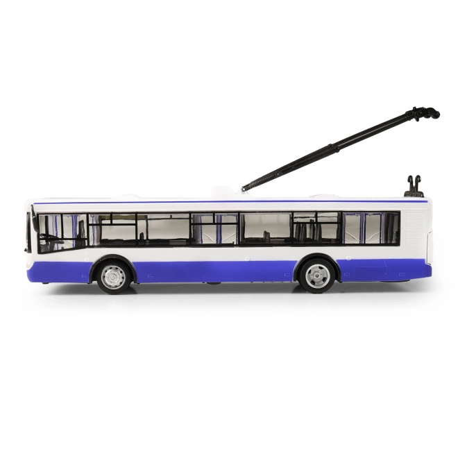 Trolleybus qui annonce les arrêts en tchèque 28 cm bleu